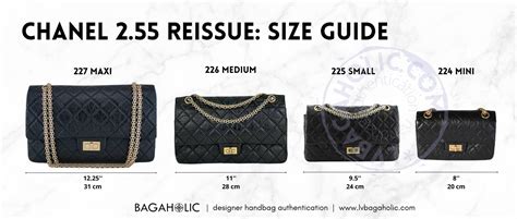 chanel handbag sizes.